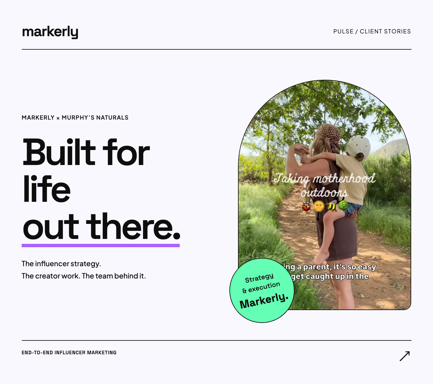 Murphy’s Naturals influencer strategy by Markerly: built for life out there.